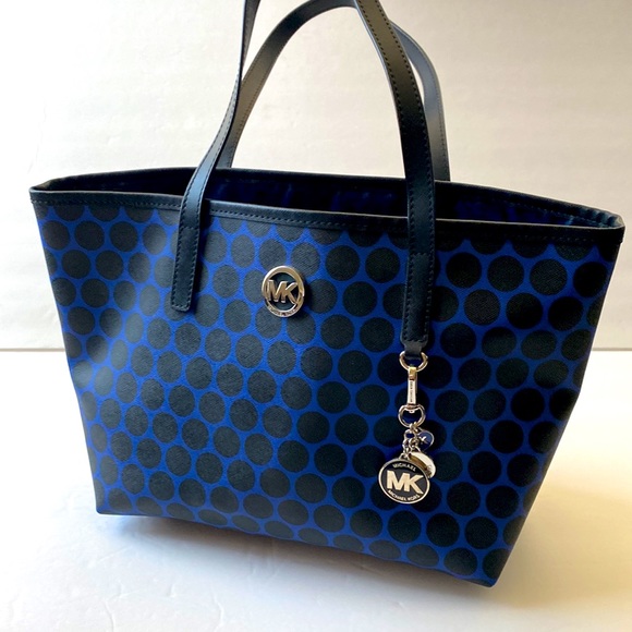 Michael Kors Navy and Black Polka Dot Tote - Picture 2 of 7